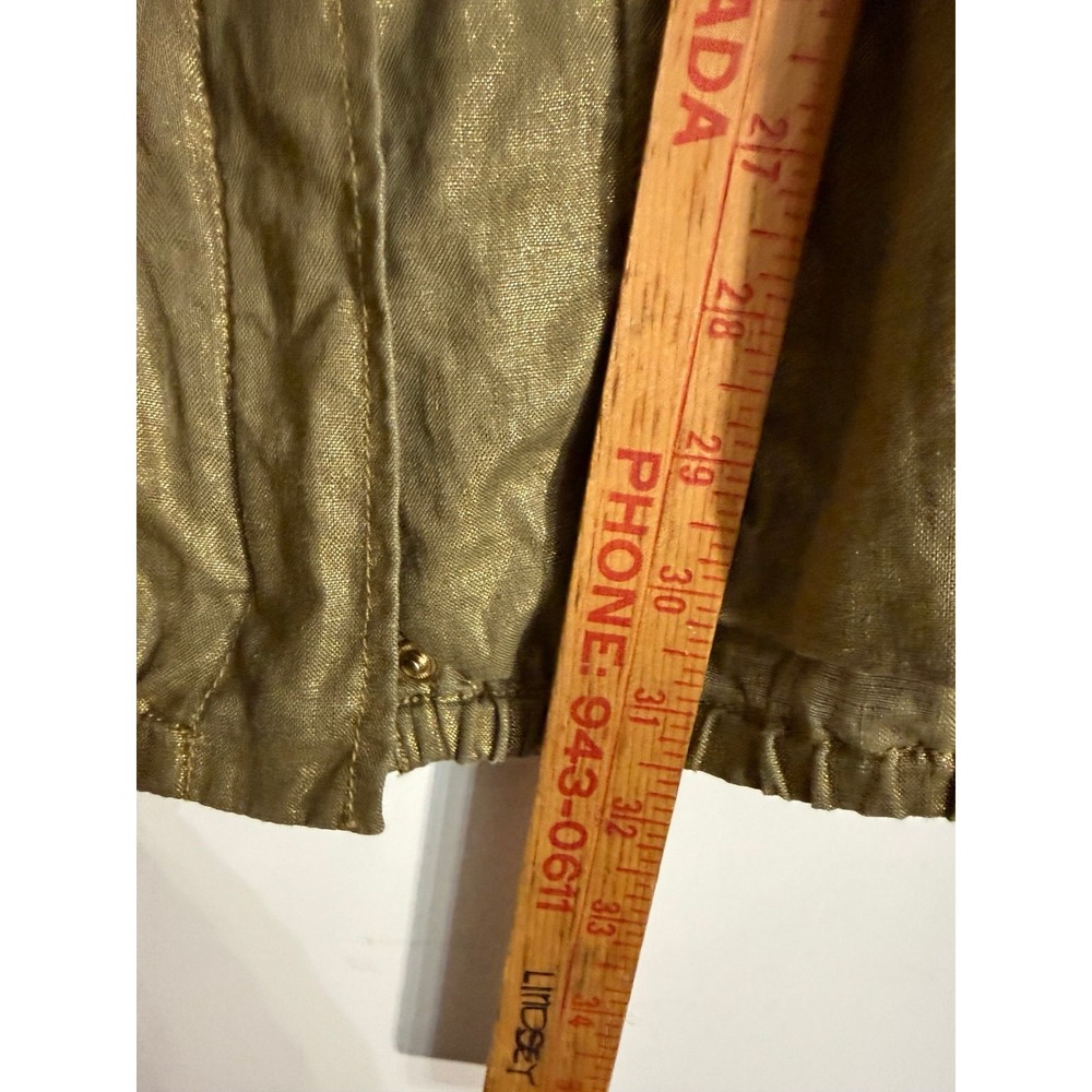 Michael Kors Metallic Olive Green Utility Jacket-size 1X - Picture 11 of 12